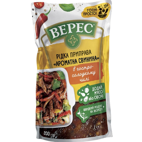 SAUCE SPICY-SWEET W/CHILI FOR PORK 12/200GR VERES UKRAINE