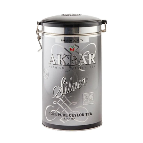TEA AKBAR BLACK CEYLON SILVER TIN 10/300GR SRI-LANKA