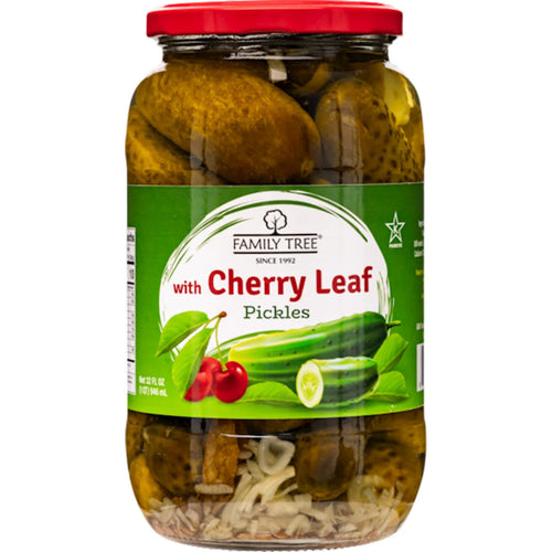 PICKLES W/CHERRY LEAF 12/946ML FAMILY TREE N65