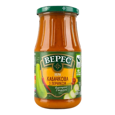 ZUCCHINI SPREAD W/HOT PEPPER 12/500GR VERES UKRAINE