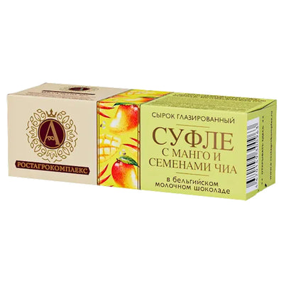 CHEESE BAR SOUFFLE MANGO&CHIA SEEDS IN MILK CHOCOLATE 15% 12/40GR ROSTAGROKOMPLEX