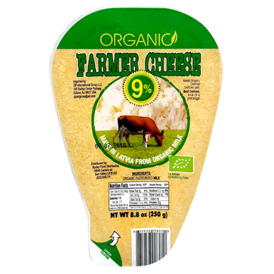 FARMER CHEESE ORGANIC 9% 6/250GR  ZIP LATVIA