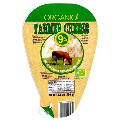 FARMER CHEESE ORGANIC 9% 6/250GR  ZIP LATVIA