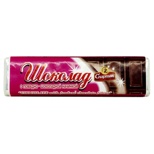 CHOCOLATE BAR BATONCHIK W/POMADKA & CHOCOLATE FILLING 52/48GR SPARTAK N8037