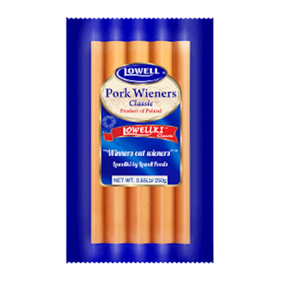 WIENERS CLASSIC PORK /LOWELLKI 20/250GR  LOWELL N0100LF1264 BY CASE