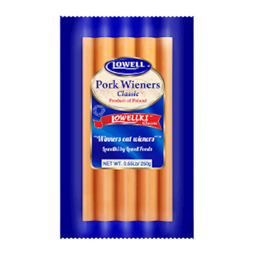 WIENERS CLASSIC PORK /LOWELLKI 20/250GR  LOWELL N0100LF1264 BY CASE