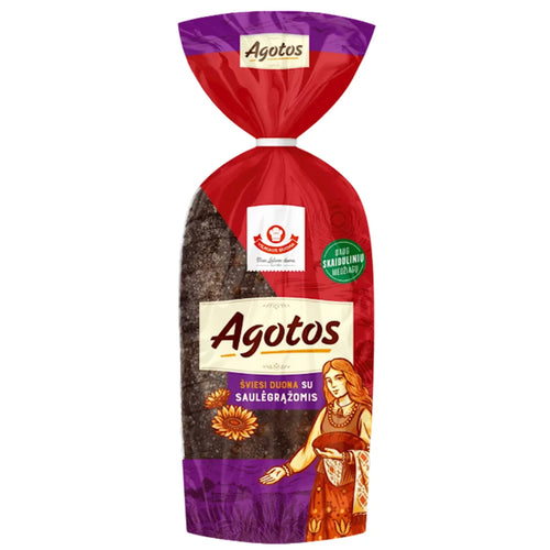 BREAD AGOTOS LIGHT RYE W/SUNFLOWER SEEDS SLICED 5/700GR LITHUANIA N76089