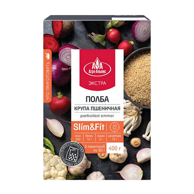 WHEAT GROATS EMMER CRUSHED PARBOILED 12/(5X80) AGRO-ALLIANCE