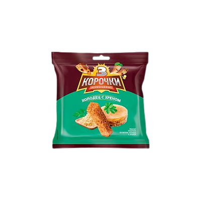 DRY BREAD RYE DOUBLE BAKED W/HORSERADISH FLAVOR 60/40GR TRI KOROCHKI NMBC204