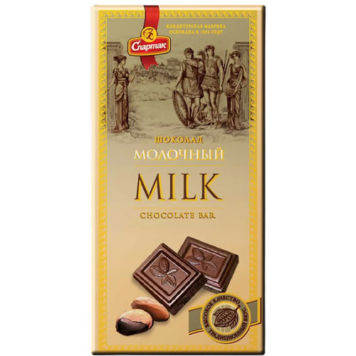 CHOCOLATE BAR MILK 22/85GR SPARTAK N9956