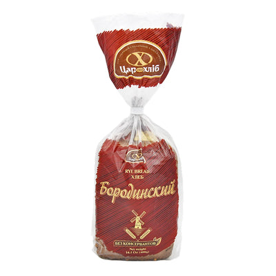 BREAD RYE BORODINSKIY SLICED 12/400GR TSAR HLIB UKRAINE N1521