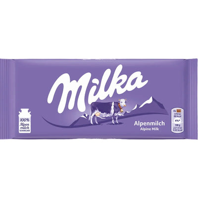 CHOCOLATE BAR MILK ALPINE 25/90GR MILKA GERMANY N4317923
