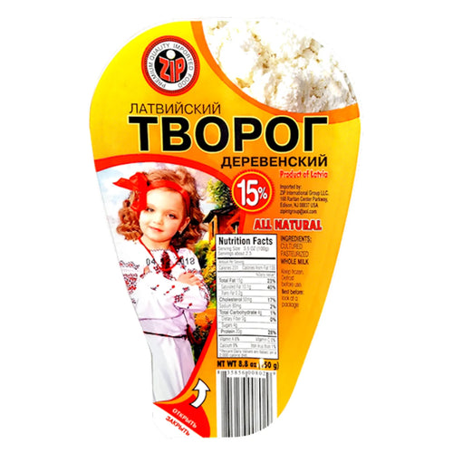 FARMER CHEESE 15% 6/250GR ZIP LATVIA