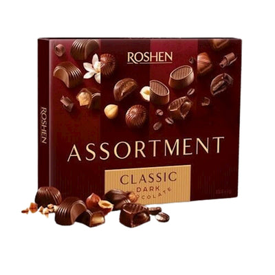 CANDIES BOXED DARK CHOCO ASSORTMENT CLASSIC 8/154GR ROSHEN N9151