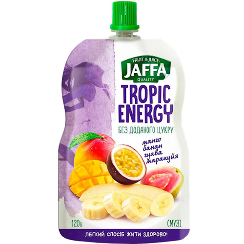 SMOOTHIE PUREE TROPIC ENERGY MANGO&BANANA&GUAVA&PASSION FRUIT 10/120GR JAFFA
