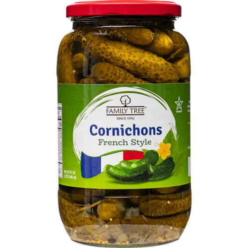 CORNICHONS PICKLED FRENCH STYLE 12/946ML FAMILY TREE N62