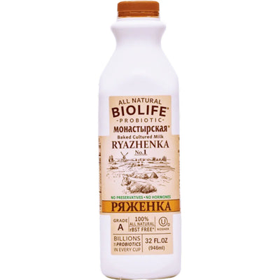 RYAZHENKA MONASTIRSKAYA  BAKED W/CULTURED MILK 12/946ML BIOLIFE