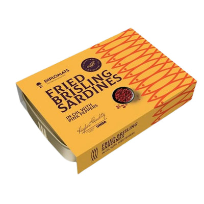 SARDINES IN OIL WITH PINK PEPPERS 10/100GR DIPLOMATS  LATVIA N1653/503(4)