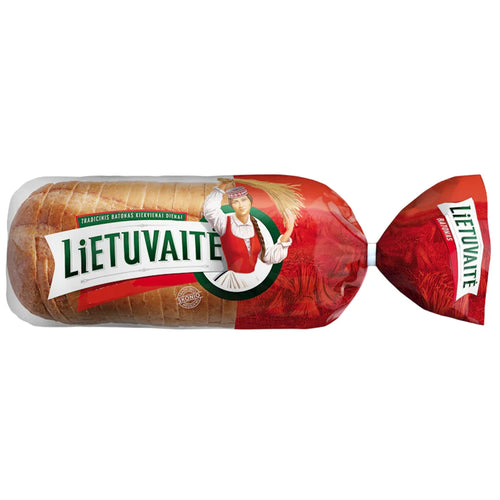 BREAD LIETUVAITE BATON WHEAT SLICED 5/350GR LITHUANIA N218081