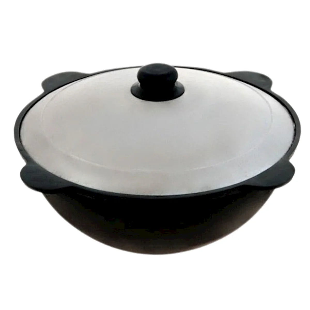 KAZAN CAST IRON BLACK W/LID 6L 1/1PC DAVR METALL UZBEKISTAN