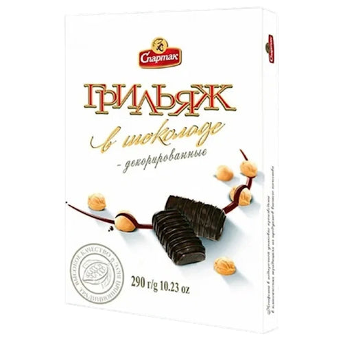 CANDIES BOXED GRIL'YAZH IN CHOCOLATE DECORATED 8/290GR SPARTAK N10914