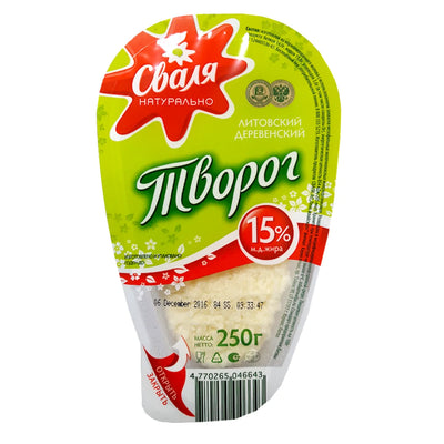 FARMER CHEESE FARMER'S 15% 6/250GR SVALIA  LITHUANIA SV508