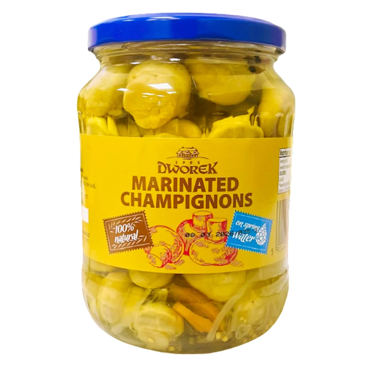 MUSHROOMS CHAMPIGNONS MARINATED WHOLE 8/720ML DWOREK POLAND