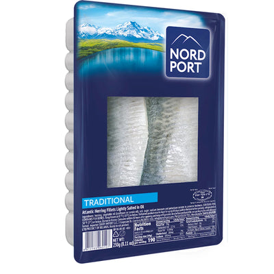 HERRING ATLANTIC TRADITIONAL LIGHTLY SALTED IN OIL 14/230GR NORD PORT NP4728