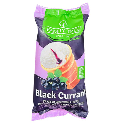 ICE CREAM W/BLACK CURRANT FLAVOR IN WAFFLE CUP 15/130ML FAMILY TREE N2204NC