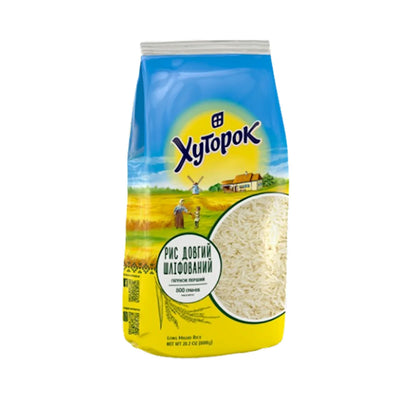 RICE STEAMED LONG-GRAIN POLISHED 20/800GR HUTOROK UKRAINE 4823127306215
