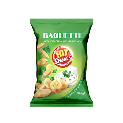 CROUTONS BAGUETTE CRISPY W/SOUR CREAM&HERBS 30/60GR ZOLOTE ZERNO N475