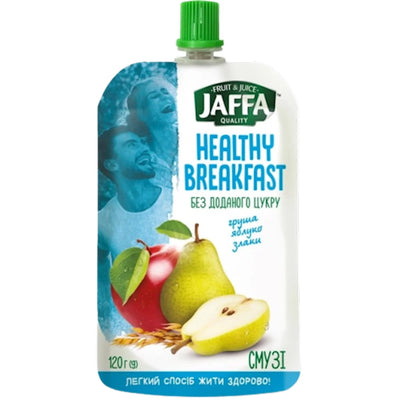 SMOOTHIE PUREE HEALTHY BREAKFAST PEAR&APPLE W/CEREALS 10/120GR JAFFA