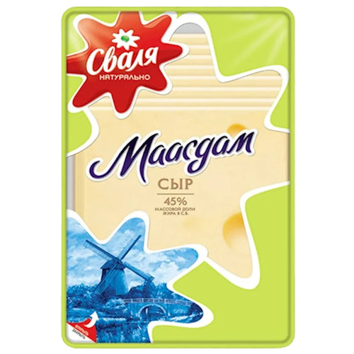 CHEESE MAASDAM SLICED 45% 18/150GR SVALIA LITHUANIA SV130