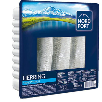 HERRING FILLET LIGHTLY SALTED IN OIL TRADITIONAL 3/1000GR NORD PORT NP4726