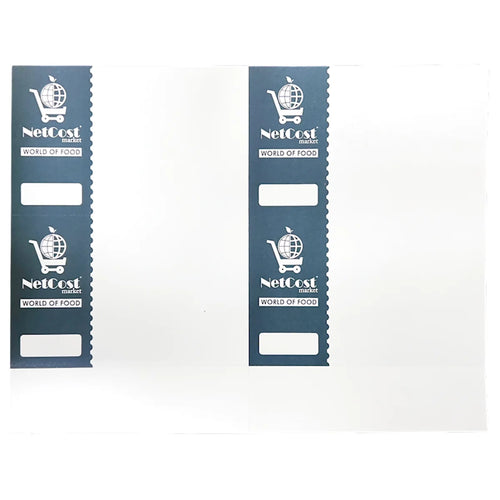 LABELS GREEN "WORLD OF FOOD" PERFORATED (4/PAGE) 500PCS