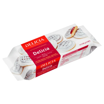 BISCUITS BUTTER WHIPPED W/CHERRY FLAVOR IN MILK COATING 12/135GR DELICIA