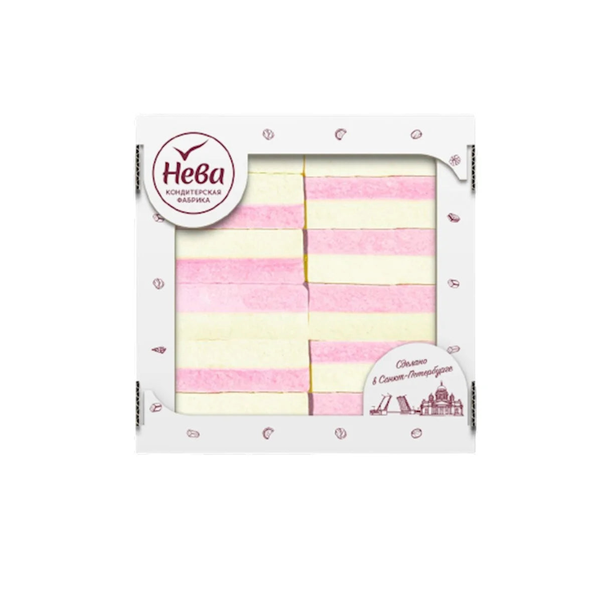 PASTILA WITH VANILLA AND STRAWBERRY FLAVOR WHITE-PINK 6/450GR NEVA N140