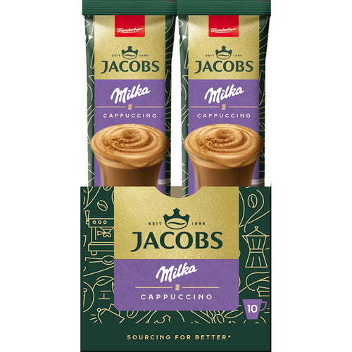 COFFEE STICKS INSTANT JACOBS 3IN1 MILKA CAPPUCCINO 10/(10X18GR) UKRAINE N152