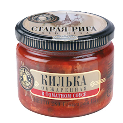 SPRATS BALTIC FRIED IN TOMATO SAUCE GLASS 12/280GR GAMMA-A LATVIA N1682