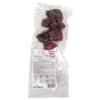 DRIED TUNA FILLET PIECES V/P 36/100GR BAKREU UKRAINE N70000041