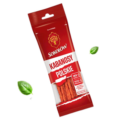 KABANOSY POLISH SMOKED&DRIED PORK 20/120GR BY CS SOKOLOW N5205 POLAND