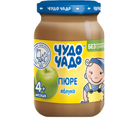 PUREE FOR BABY W/APPLE FROM 4 MONTHS 6/170GR CHUDO CHADO UKRAINE