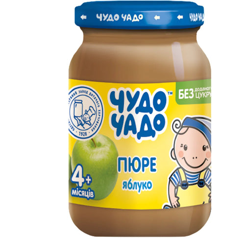PUREE FOR BABY W/APPLE FROM 4 MONTHS 6/170GR CHUDO CHADO UKRAINE