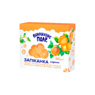 FARMER CHEESE CASSEROLE W/DRIED APRICOTS ZAPEKANKA 6/300GR VOLOSHKOVE POLE N5286