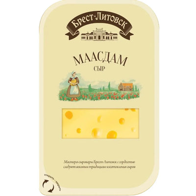 CHEESE MAASDAM 45% SLICED 8/130GR BREST LITOVSK BELARUS N2616