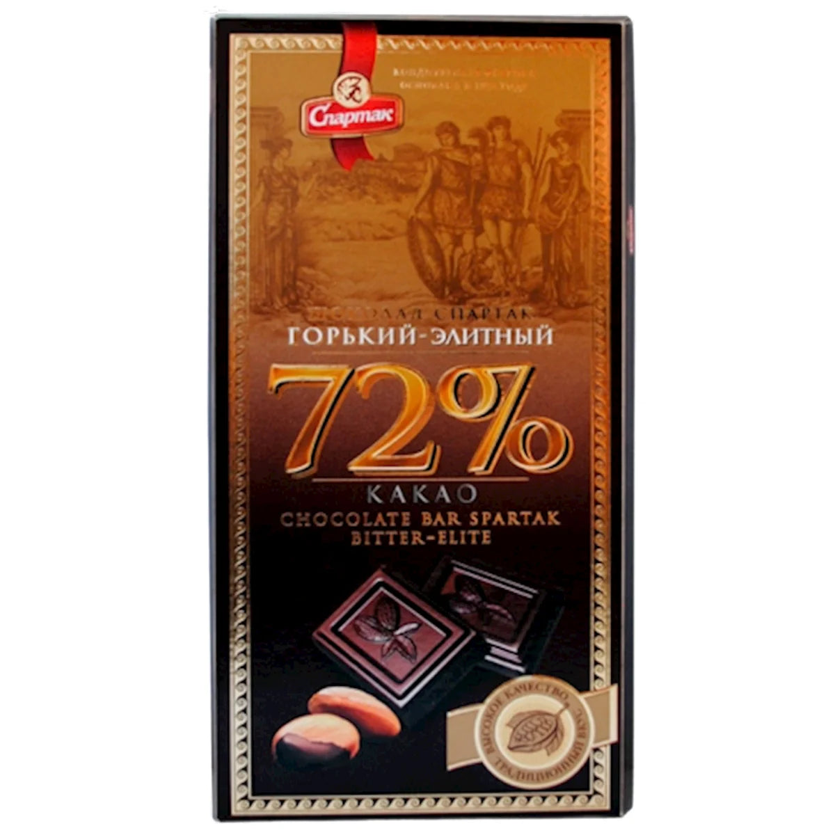 CHOCOLATE BAR BITTER ELITE 72%  22/85GR SPARTAK N8910/9958