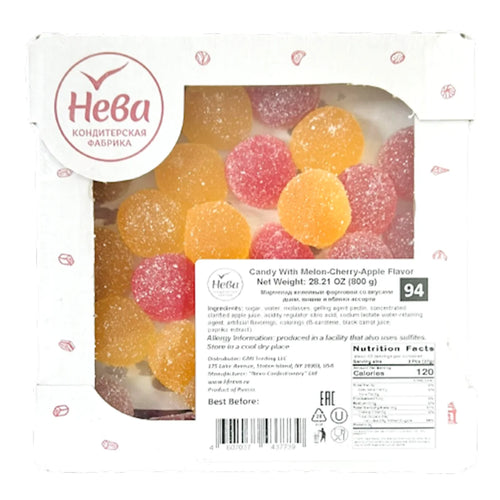 MARMELADE W/MELON&CHERRY&APPLE FLAVOR 1/800GR NEVA N94