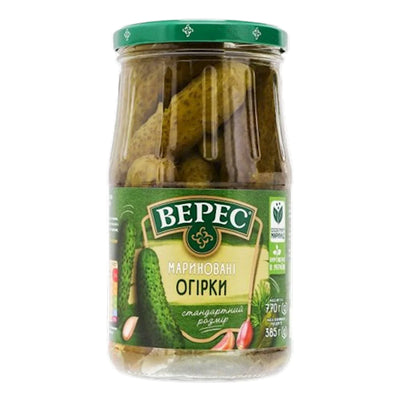 GHERKINS PICKLED 8/770GR VERES UKRAINE