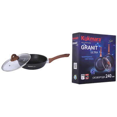 PAN FOR FRYING W/GLASS LID GRANIT ULTRA 4/240MM KUKMARA CGO241A