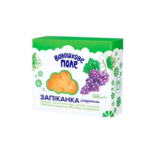 FARMER CHEESE CASSEROLE W/RAISINS ZAPEKANKA 6/300GR VOLOSHKOVE POLE N5279